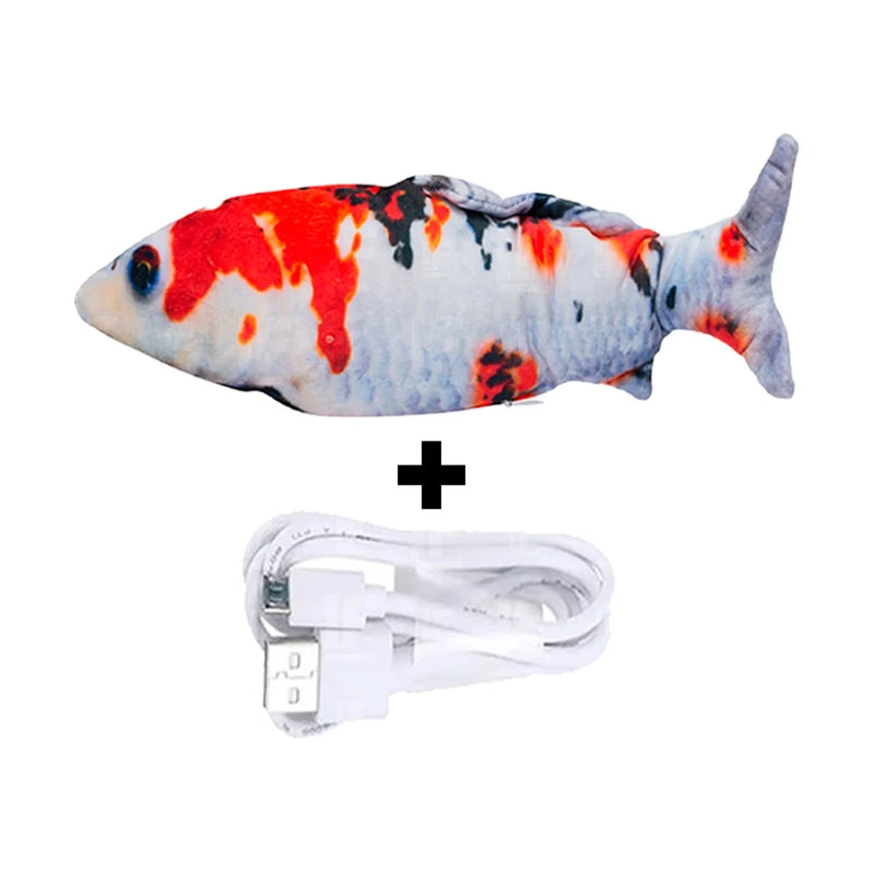 Peixe Que Mexe Brinquedo Elétrico Pet Usb Pet Gato Cachorro