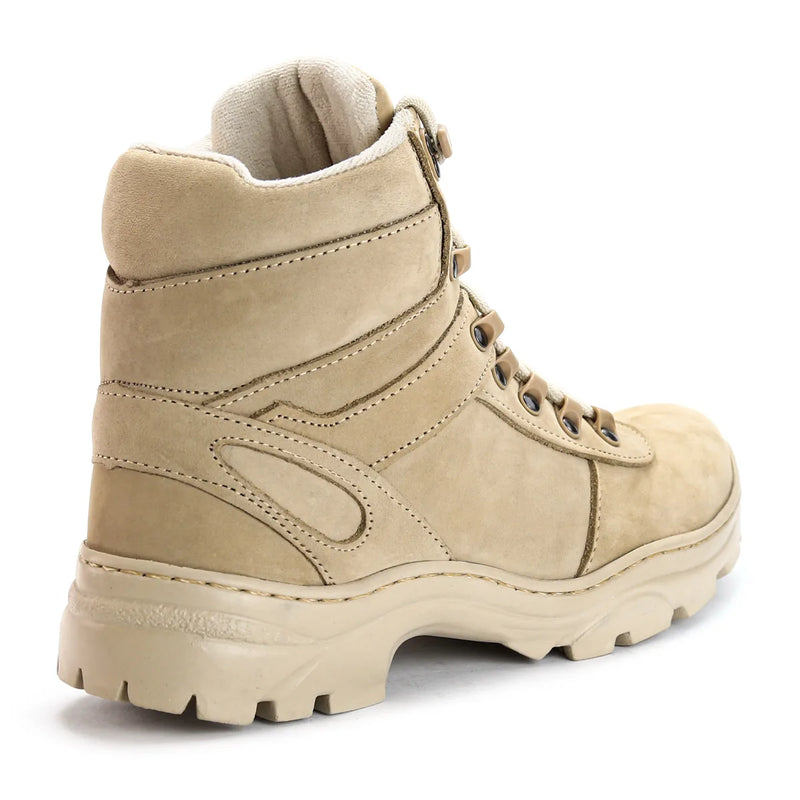 Bota Coturno Militar Masculina Ferraretto em Couro Legitimo Bege