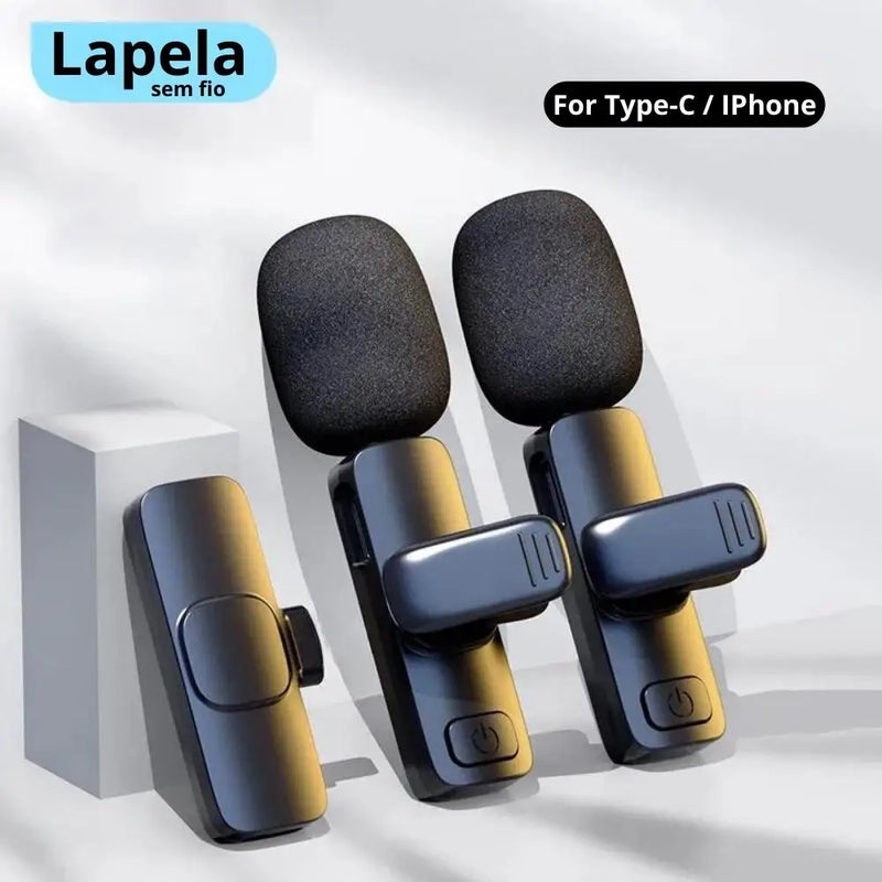 Microfones Lapela Kit 2 Modelo K9 Sem Fio Bluetooth