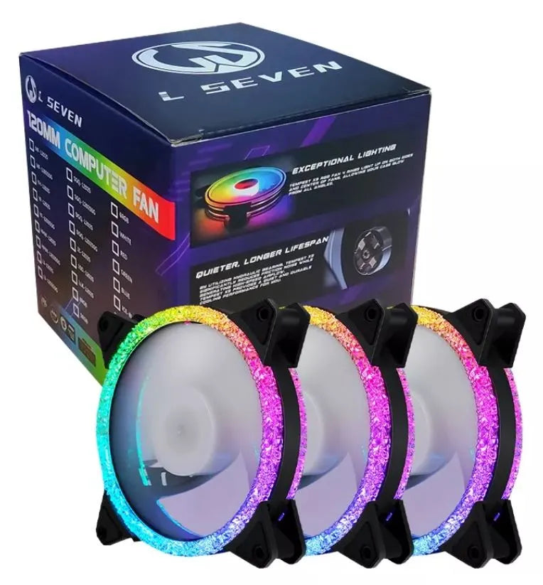 Kit 3 Cooler Fan Led Rgb 120mm C/Remote Control To Assemble SetUp PC Gamer Computer-Fast Delivery For All Brazil