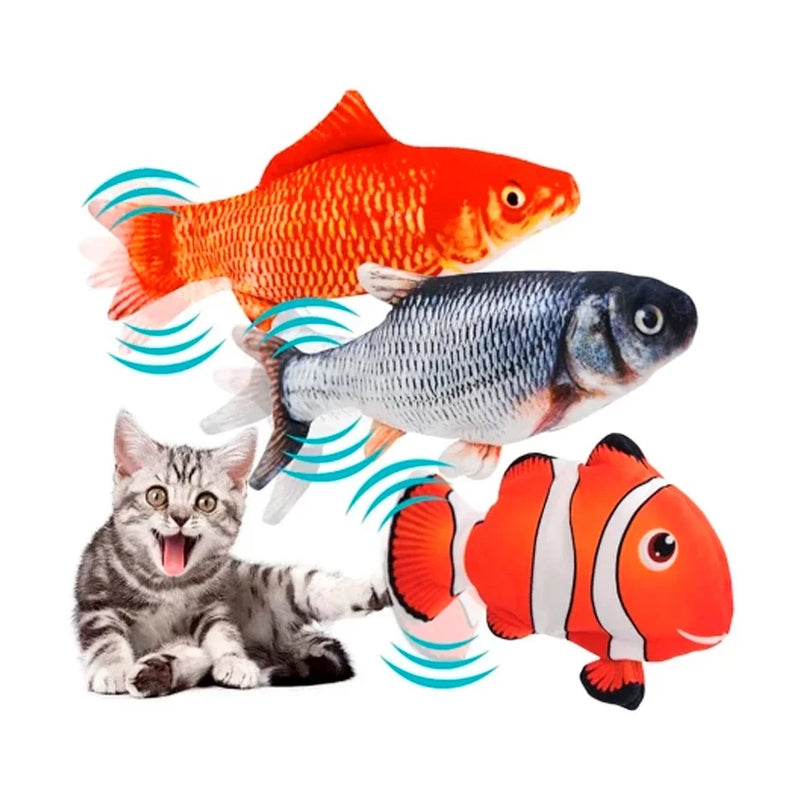 Peixe Que Mexe Brinquedo Elétrico Pet Usb Pet Gato Cachorro