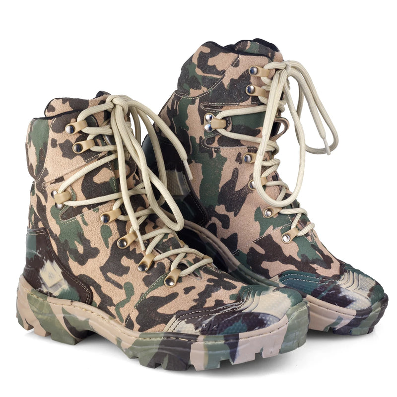 Bota masculina de couro aventuram, camuflagem militar pesca caça trilha montanhas