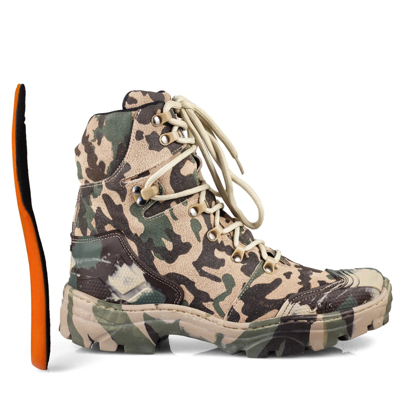 Bota masculina de couro aventuram, camuflagem militar pesca caça trilha montanhas