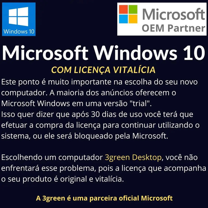 Full Computer 3green Desktop Intel Core i7 16GB Monitor HDMI SSD 480GB Windows 10 3D-066