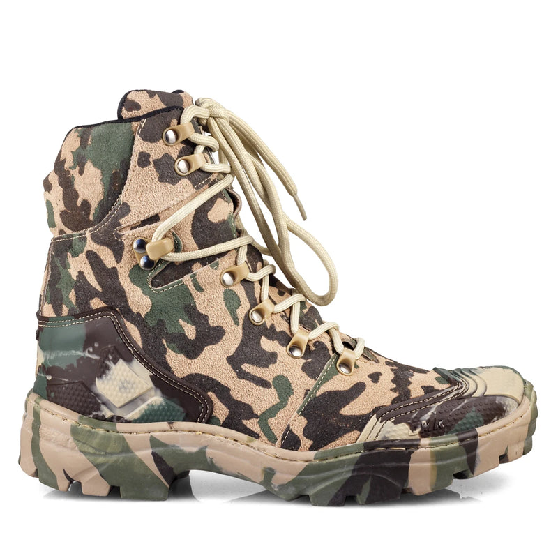 Bota masculina de couro aventuram, camuflagem militar pesca caça trilha montanhas