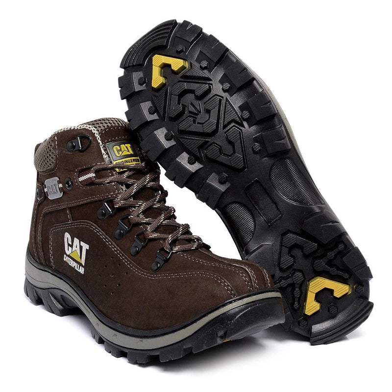 BOTA LETURNING TENIS CATERPILLAR ADVENTURE COURO NOBUCK LEGÍTIMO 100% NATURAL MASCULINO