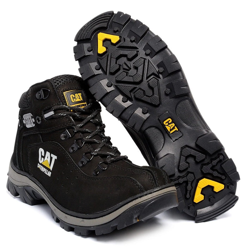 BOTA LETURNING TENIS CATERPILLAR ADVENTURE COURO NOBUCK LEGÍTIMO 100% NATURAL MASCULINO