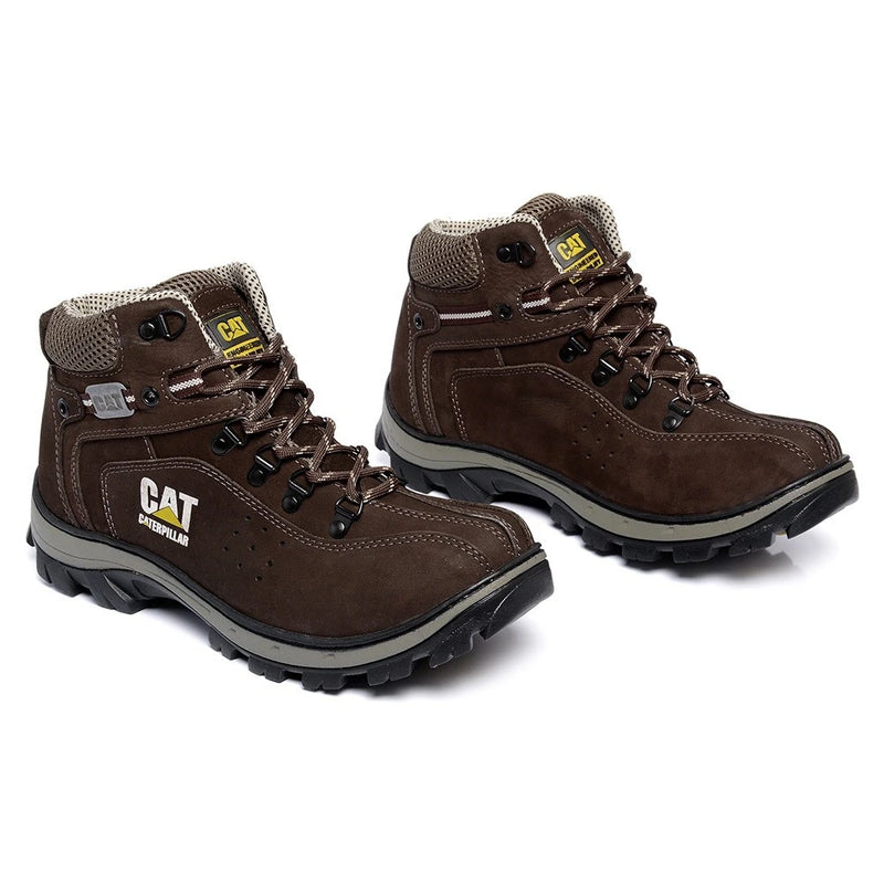 BOTA LETURNING TENIS CATERPILLAR ADVENTURE COURO NOBUCK LEGÍTIMO 100% NATURAL MASCULINO